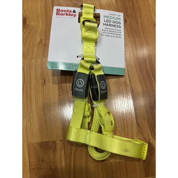 Boots & Barkley LED Rechargeable Dog Harness - Vibrant Green Medium - Picture 3 of 4